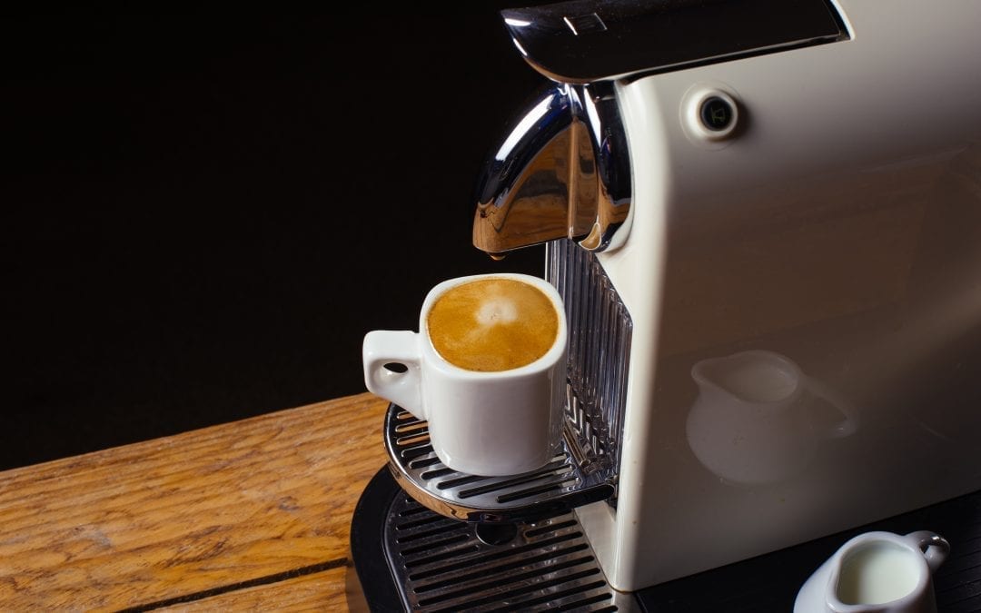 espresso machine with coffee 