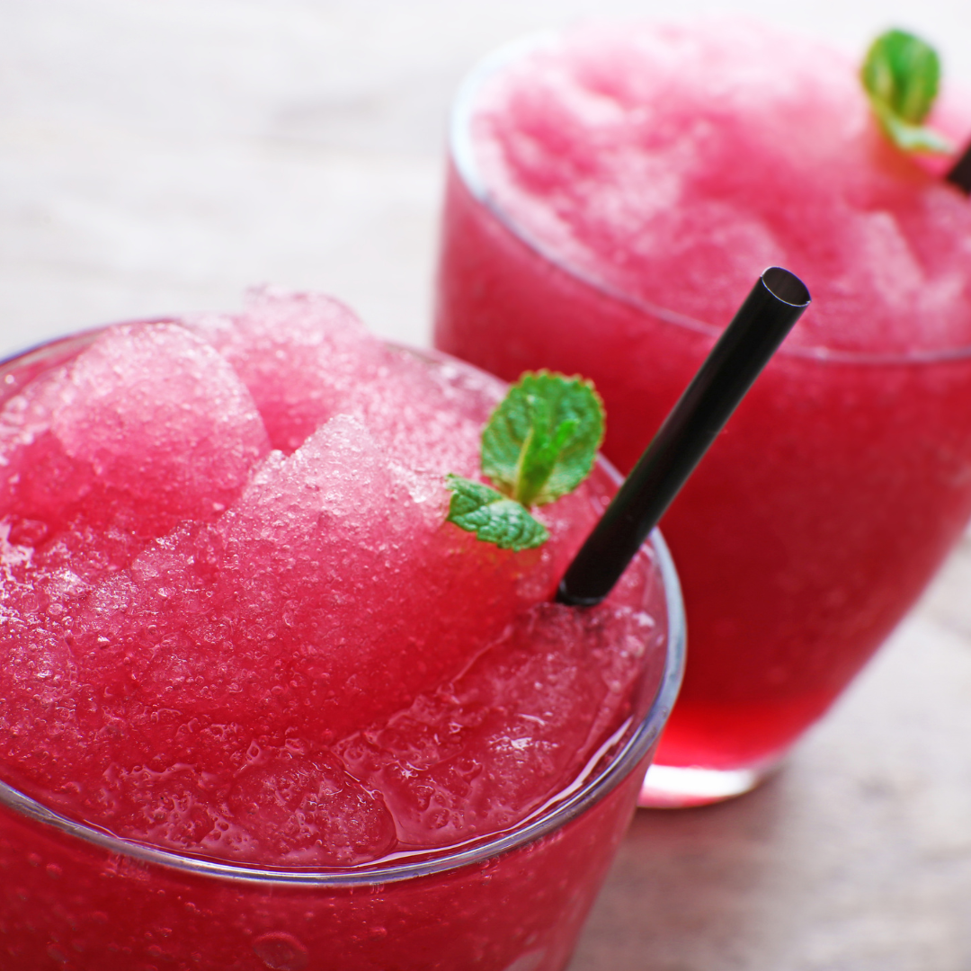 image of two red wine slushies 