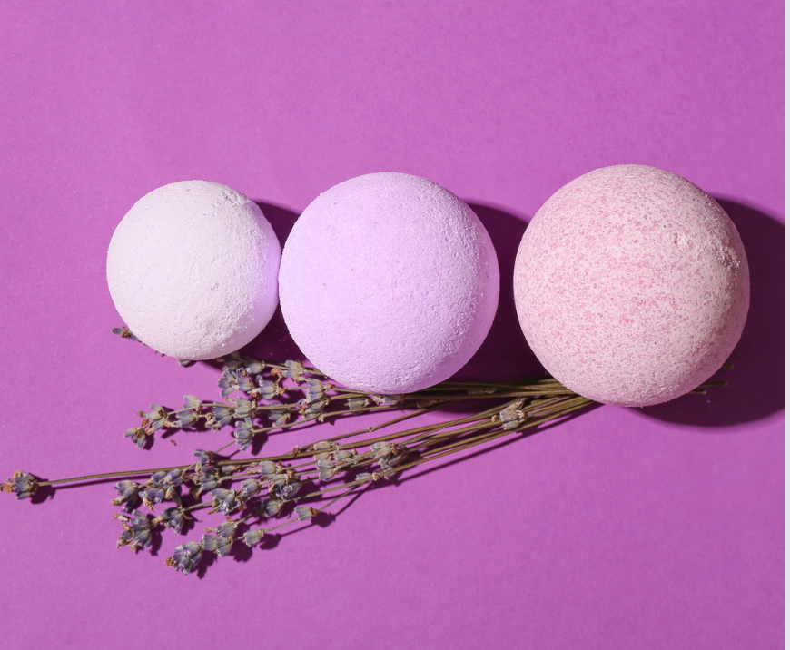 3 lavender bath bombs