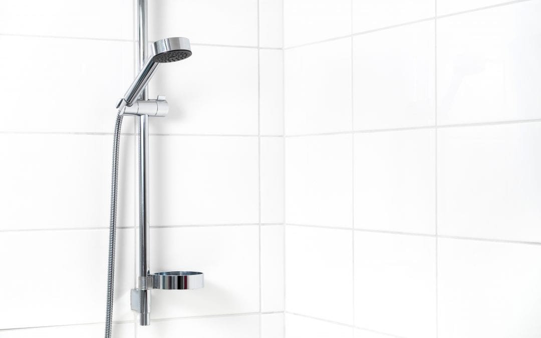 shower head in shower stall 