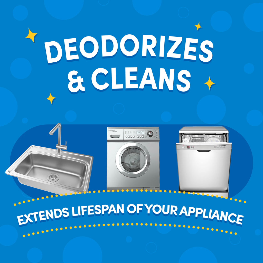 Deodorizes and cleans, extends lifespan of your appliance