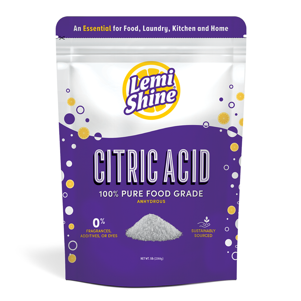 Lemi Shine Citric Acid packaging on a white background