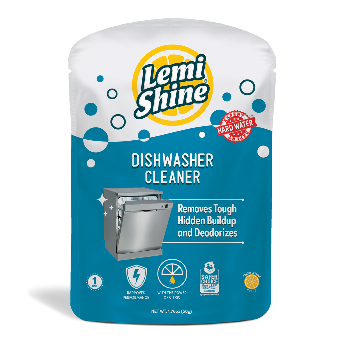 Brighter Shine - 60 Uses, Natural Lemon Dishwasher Additive & Cleaner, Hard Water Spots