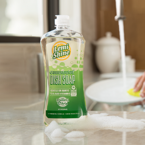 Lemishine concentrated dish soap is gentle on hands with aloe and vitamin e